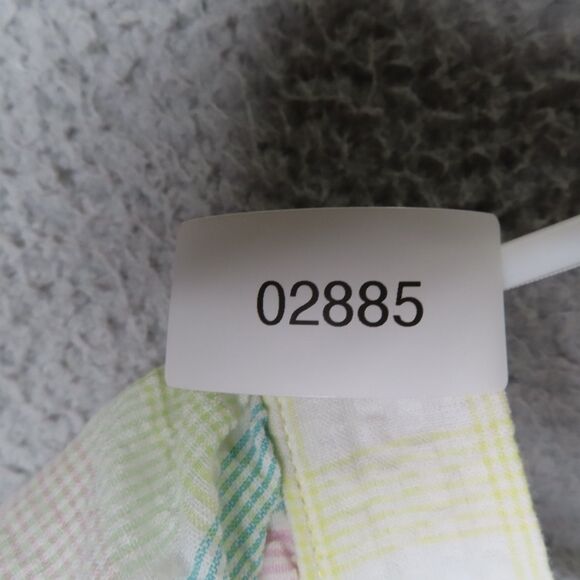 Old Navy Top 2X Multicolor Square Neck Checked Seer Sucker Puffy Short Sleeves - Picture 11 of 11